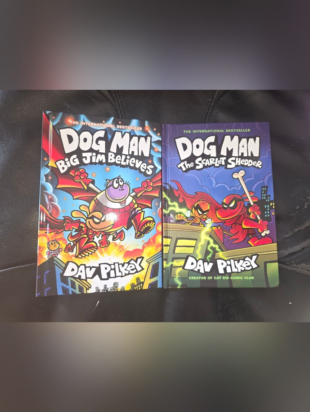 Dog-Man Lot Big Jim Believes + Scarlet Shedder By Dav Pilkey Book Lot Comics